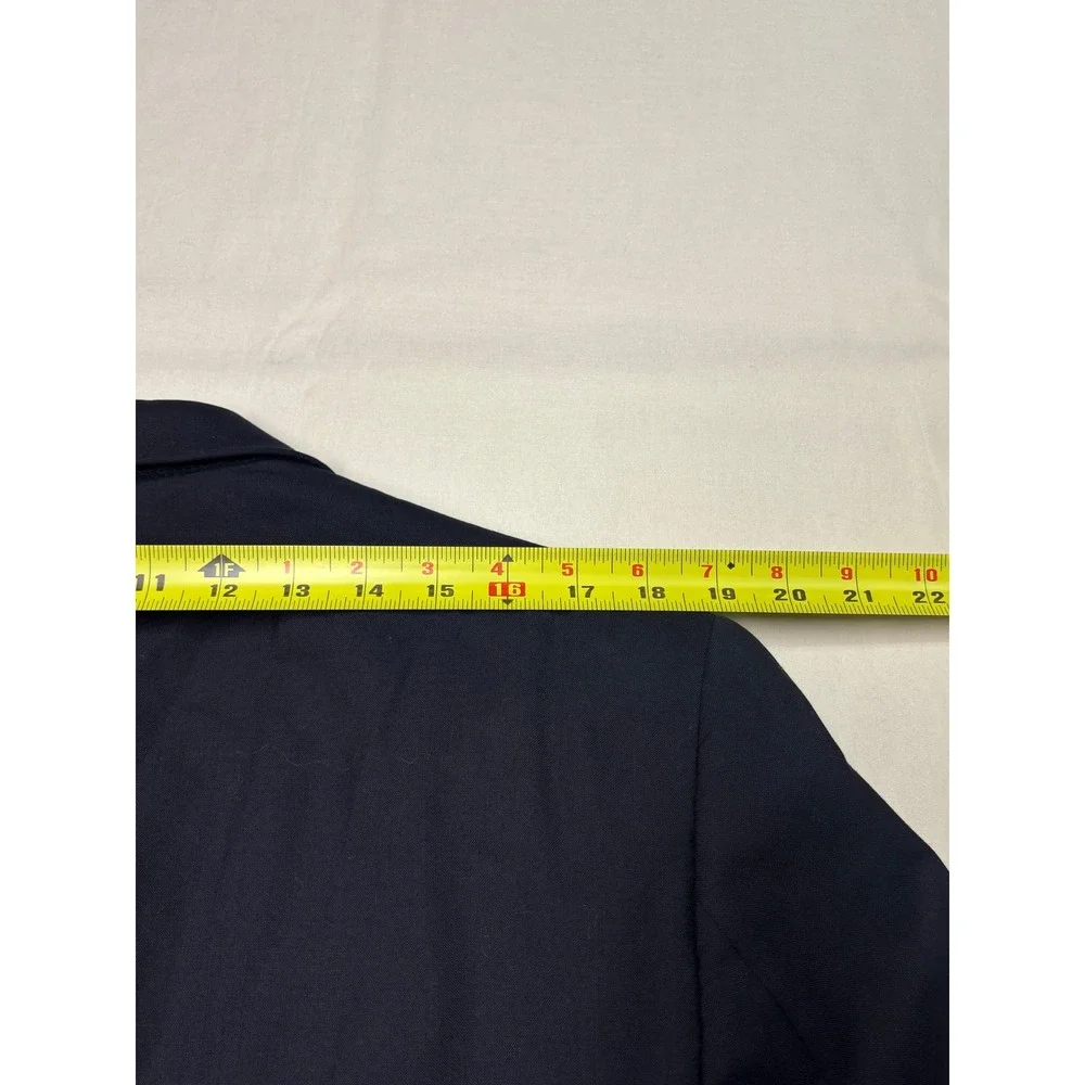 Jos A Bank Mens Navy Blue 100% Wool‎ Blazer Gold Crest Buttons 39R Sport Coat